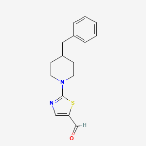 molecular formula C16H18N2OS B1288117 2-(4-苄基哌啶基)-1,3-噻唑-5-甲醛 CAS No. 886362-09-0
