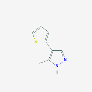 molecular formula C8H8N2S B1288123 3-Methyl-4-(2-thienyl)-1H-pyrazole CAS No. 1006491-93-5