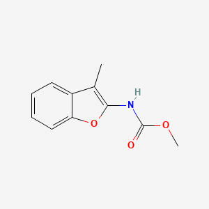 molecular formula C11H11NO3 B12881236 Carbamic acid, (3-methyl-2-benzofuranyl)-, methyl ester CAS No. 61307-26-4