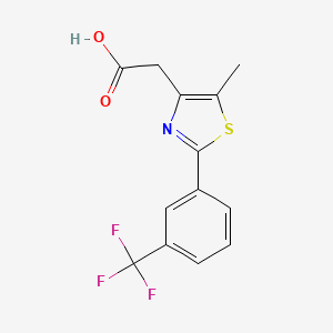 molecular formula C13H10F3NO2S B1288125 2-{5-Methyl-2-[3-(trifluoromethyl)phenyl]-1,3-thiazol-4-yl}acetic acid CAS No. 924868-87-1