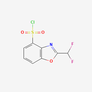 molecular formula C8H4ClF2NO3S B12881327 2-(Difluoromethyl)benzo[d]oxazole-4-sulfonyl chloride 