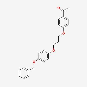 molecular formula C24H24O4 B1288136 1-(4-(3-(4-(Benzyloxy)phenoxy)propoxy)phenyl)ethanone CAS No. 937602-11-4