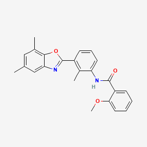 N-[3-(5,7-dimethyl-1,3-benzoxazol-2-yl)-2-methylphenyl]-2-methoxybenzamide