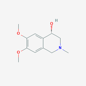 molecular formula C12H17NO3 B12881700 (4S)-6,7-dimethoxy-2-methyl-3,4-dihydro-1H-isoquinolin-4-ol 