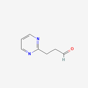 molecular formula C7H8N2O B1288178 3-(Pyrimidin-2-yl)propanal CAS No. 260441-07-4