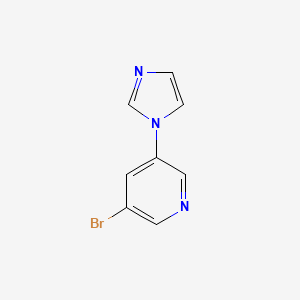 molecular formula C8H6BrN3 B1288192 3-Bromo-5-(1H-imidazol-1-yl)pyridine CAS No. 263868-66-2