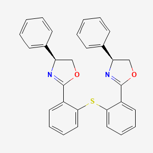 molecular formula C30H24N2O2S B12882235 Bis(2-((S)-4-phenyl-4,5-dihydrooxazol-2-yl)phenyl)sulfane 