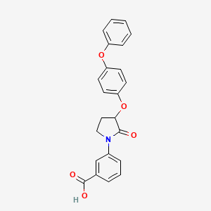 3-(2-Oxo-3-(4-phenoxyphenoxy)pyrrolidin-1-yl)benzoic acid