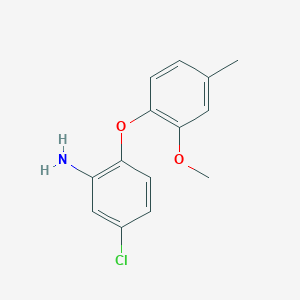 molecular formula C14H14ClNO2 B1288282 5-Chloro-2-(2-methoxy-4-methylphenoxy)aniline CAS No. 937606-35-4