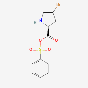 molecular formula C11H12BrNO4S B12882893 Benzenesulfonic (2S)-4-bromopyrrolidine-2-carboxylic anhydride 