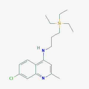 molecular formula C19H29ClN2Si B12882911 7-Chloro-2-methyl-N-(3-(triethylsilyl)propyl)quinolin-4-amine CAS No. 62619-95-8