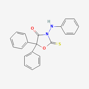 molecular formula C21H16N2O2S B12882920 3-Anilino-5,5-diphenyl-2-sulfanylidene-1,3-oxazolidin-4-one CAS No. 88051-68-7