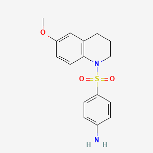 molecular formula C16H18N2O3S B12882950 4-[(6-Methoxy-3,4-dihydroquinolin-1(2h)-yl)sulfonyl]aniline CAS No. 5450-22-6