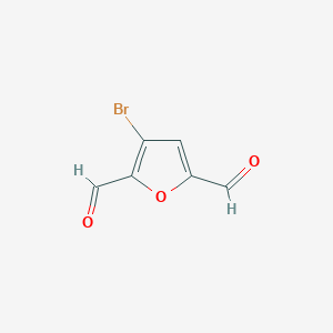 molecular formula C6H3BrO3 B12882956 3-Bromofuran-2,5-dicarbaldehyde 