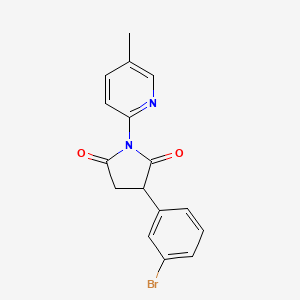 molecular formula C16H13BrN2O2 B12882963 3-(m-Bromophenyl)-N-(5-methyl-2-pyridinyl)succinimide CAS No. 110592-48-8