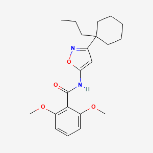 molecular formula C21H28N2O4 B12882997 2,6-Dimethoxy-N-[3-(1-propylcyclohexyl)-1,2-oxazol-5-yl]benzamide CAS No. 82558-76-7