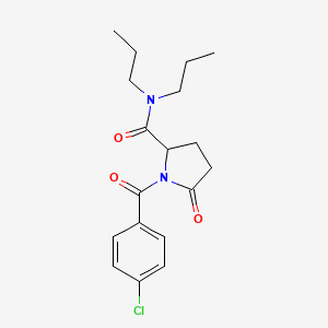 1-(4-chlorobenzoyl)-5-oxo-N,N-dipropylpyrrolidine-2-carboxamide