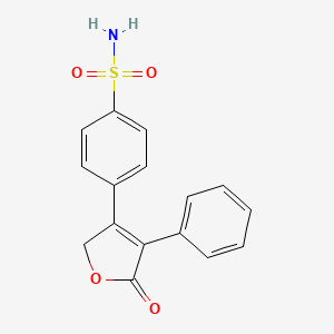 molecular formula C16H13NO4S B12883057 Benzenesulfonamide, 4-(2,5-dihydro-5-oxo-4-phenyl-3-furanyl)- CAS No. 639785-67-4