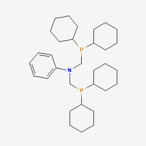 molecular formula C32H53NP2 B12883080 N,N-Bis((dicyclohexylphosphino)methyl)aniline 