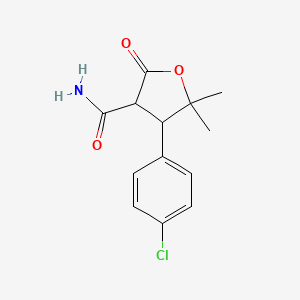 4-(4-Chlorophenyl)-5,5-dimethyl-2-oxotetrahydrofuran-3-carboxamide