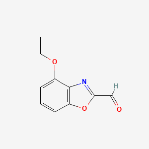 molecular formula C10H9NO3 B12883128 4-Ethoxybenzo[d]oxazole-2-carbaldehyde 