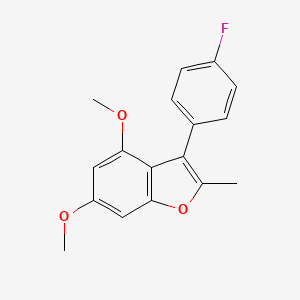 molecular formula C17H15FO3 B12883187 3-(4-Fluorophenyl)-4,6-dimethoxy-2-methyl-1-benzofuran CAS No. 922140-87-2