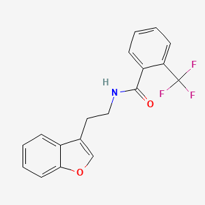 molecular formula C18H14F3NO2 B12883198 N-[2-(1-benzofuran-3-yl)ethyl]-2-(trifluoromethyl)benzamide CAS No. 920537-56-0