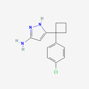 5-[1-(4-Chlorophenyl)cyclobutyl]-1H-pyrazol-3-amine