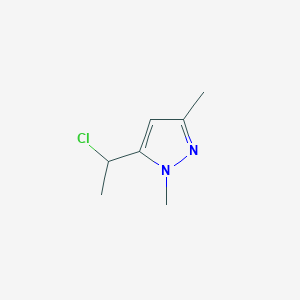 molecular formula C7H11ClN2 B12883260 5-(1-Chloroethyl)-1,3-dimethyl-1H-pyrazole 