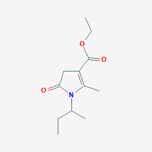 molecular formula C12H19NO3 B12883283 Ethyl 1-(butan-2-yl)-2-methyl-5-oxo-4,5-dihydro-1h-pyrrole-3-carboxylate CAS No. 6946-41-4