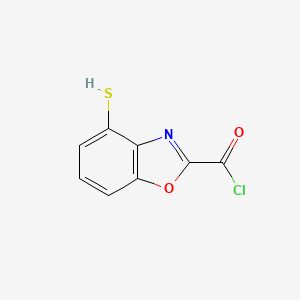 molecular formula C8H4ClNO2S B12883301 4-Mercaptobenzo[d]oxazole-2-carbonyl chloride 