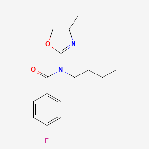 molecular formula C15H17FN2O2 B12883333 N-Butyl-4-fluoro-N-(4-methyl-1,3-oxazol-2-yl)benzamide CAS No. 57068-56-1