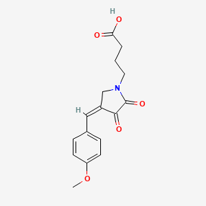 molecular formula C16H17NO5 B12883337 4-(4-(4-Methoxybenzylidene)-2,3-dioxopyrrolidin-1-yl)butanoic acid 