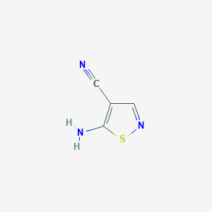 molecular formula C4H3N3S B1288348 5-Aminoisothiazole-4-carbonitrile CAS No. 1427502-13-3