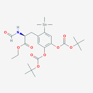 molecular formula C25H39NO9Sn B128835 N-甲酰基-3,4-二叔丁氧基羰基氧基-6-(三甲基锡基)-L-苯丙氨酸乙酯 CAS No. 143993-90-2