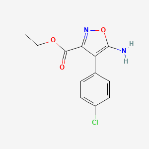 molecular formula C12H11ClN2O3 B1288360 Ethyl 5-amino-4-(4-chlorophenyl)isoxazole-3-carboxylate 