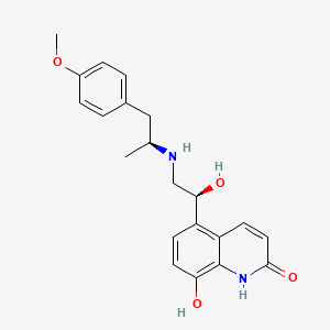 rel-8-Hydroxy-5-((S)-1-hydroxy-2-(((S)-1-(4-methoxyphenyl)propan-2-yl)amino)ethyl)quinolin-2(1H)-one