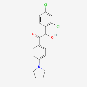 2-(2,4-Dichlorophenyl)-2-hydroxy-1-[4-(pyrrolidin-1-yl)phenyl]ethan-1-one