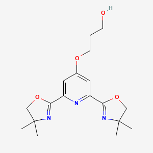 molecular formula C18H25N3O4 B12883671 3-((2,6-Bis(4,4-dimethyl-4,5-dihydrooxazol-2-yl)pyridin-4-yl)oxy)propan-1-ol 