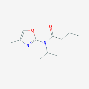 molecular formula C11H18N2O2 B12883680 N-isopropyl-N-(4-methyloxazol-2-yl)butyramide CAS No. 57067-96-6