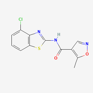 molecular formula C12H8ClN3O2S B12883686 N-(4-Chloro-1,3-benzothiazol-2-yl)-5-methyl-1,2-oxazole-4-carboxamide CAS No. 67305-31-1