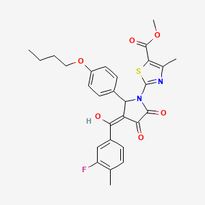 Methyl 2-(2-(4-butoxyphenyl)-3-(3-fluoro-4-methylbenzoyl)-4-hydroxy-5-oxo-2,5-dihydro-1H-pyrrol-1-yl)-4-methylthiazole-5-carboxylate