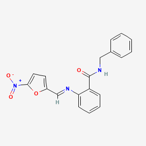 Benzamide, 2-[[(5-nitro-2-furanyl)methylene]amino]-N-(phenylmethyl)-