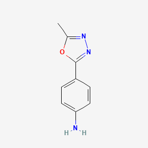 molecular formula C9H9N3O B1288392 4-(5-Methyl-1,3,4-oxadiazol-2-yl)aniline CAS No. 25877-49-0