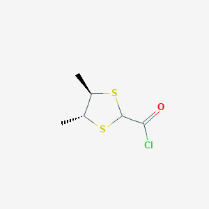 molecular formula C6H9ClOS2 B012884 (4R,5R)-4,5-Dimethyl-1,3-dithiolane-2-carbonyl chloride CAS No. 106760-47-8
