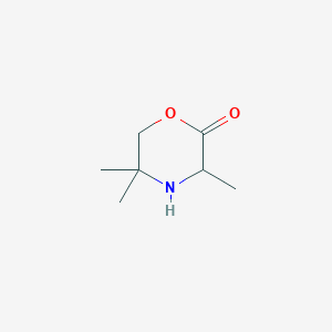 molecular formula C7H13NO2 B1288416 3,5,5-三甲基吗啉-2-酮 CAS No. 57765-62-5