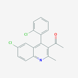 Ethanone, 1-[6-chloro-4-(2-chlorophenyl)-2-methyl-3-quinolinyl]-