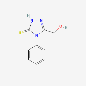 molecular formula C9H9N3OS B1288472 5-(Hydroxymethyl)-4-phenyl-2,4-dihydro-3H-1,2,4-triazole-3-thione CAS No. 642462-65-5