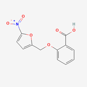 molecular formula C12H9NO6 B12884824 2-[(5-Nitrofuran-2-yl)methoxy]benzoic acid CAS No. 88796-67-2