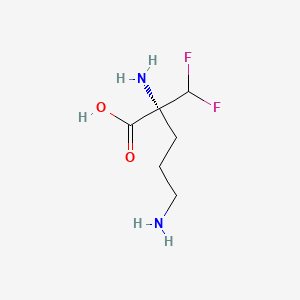 molecular formula C6H12F2N2O2 B12884837 (-)-2-Difluoromethylornithine CAS No. 103957-16-0